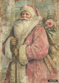 Original artwork "rosy santa decoupage paper" printed on a decoupage tissue paper