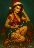 Original artwork "tangled in tinsel decoupage paper" printed on a decoupage tissue paper