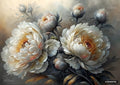 Original artwork "white peony bloom decoupage paper" printed on a decoupage tissue paper